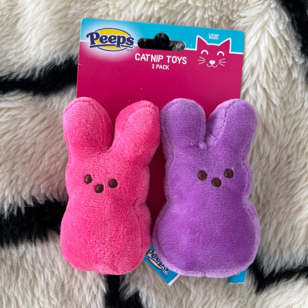 Peeps Catnip Toys 2 Pack - Pink and Purple NWT not sold in stores.